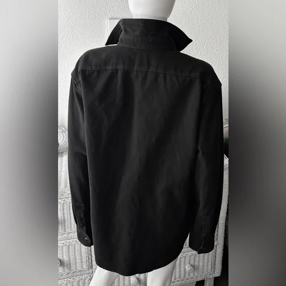 Filson Canvas Work Shirt 100% Cotton Snap Button Style 20172112 in Black Size L